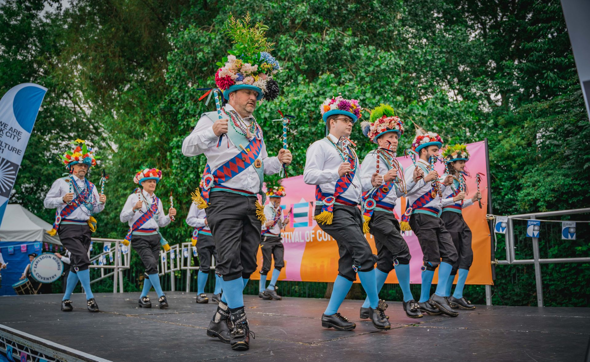 Morris dancers performing at GENERATE Festival at Blue Coat School.